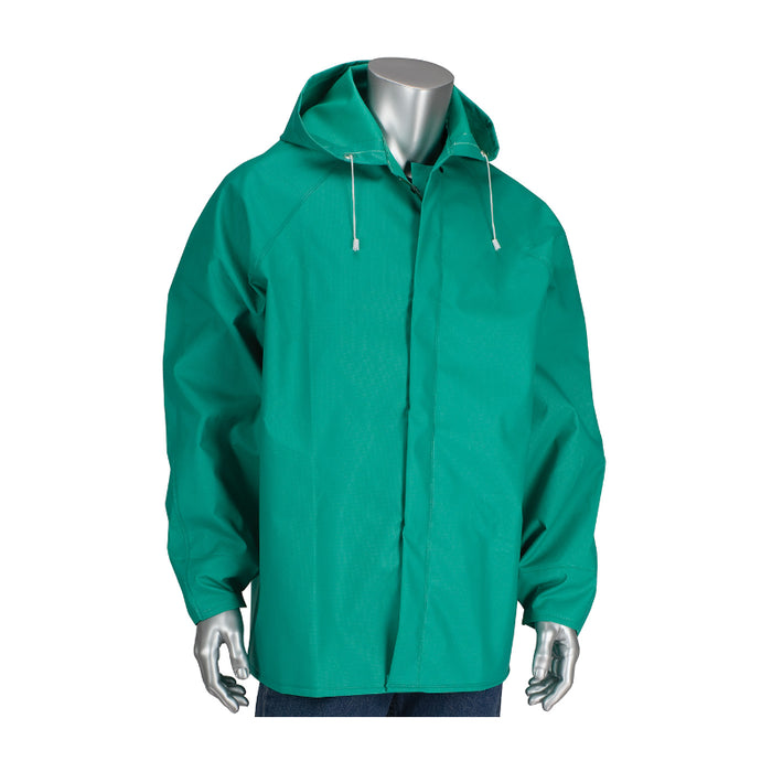 PIP® ChemFR™ Treated PVC Jacket with Hood - 0.42 mm - Green - 205-420JH