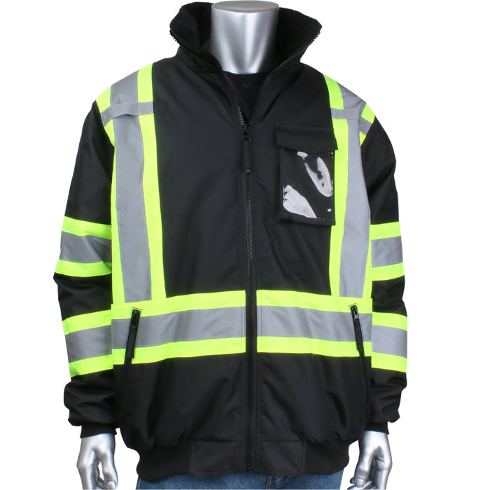 PIP® Hi Vis Two-Tone Bomber Jacket - ANSI Class 1 - Type O - Black - 331-1745