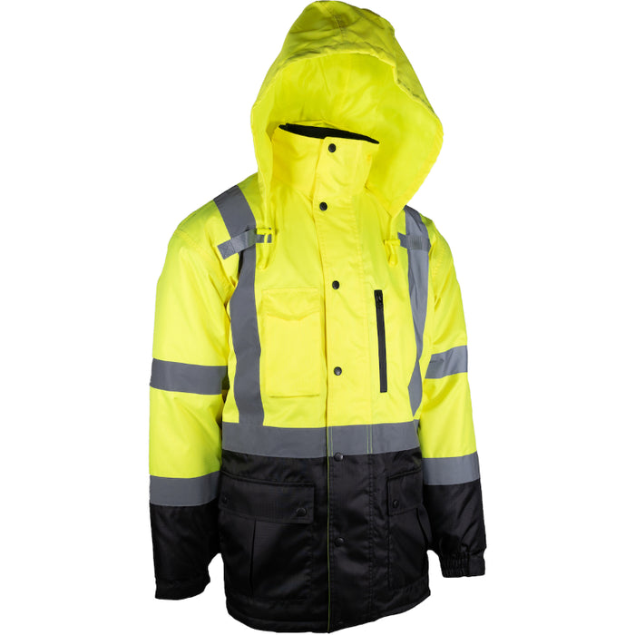PIP® Hi Vis Value Coat with Quilted Insulation and Black Bottom - ANSI Type R Class 3 - 343-1758