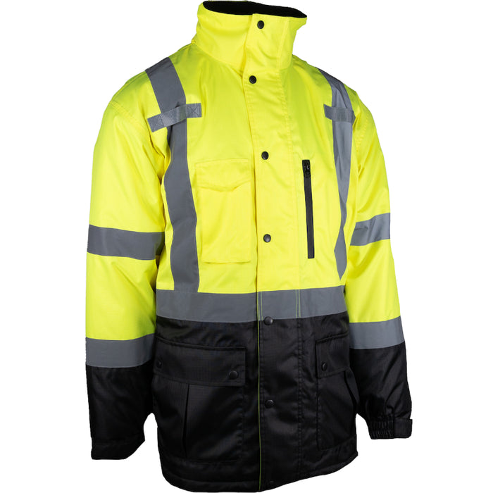 PIP® Hi Vis Value Coat with Quilted Insulation and Black Bottom - ANSI Type R Class 3 - 343-1758