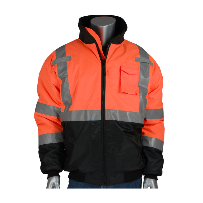 PIP® Hi Vis Waterproof Black Bottom Bomber Jacket - ANSI Class 3 Type R - 333-1740