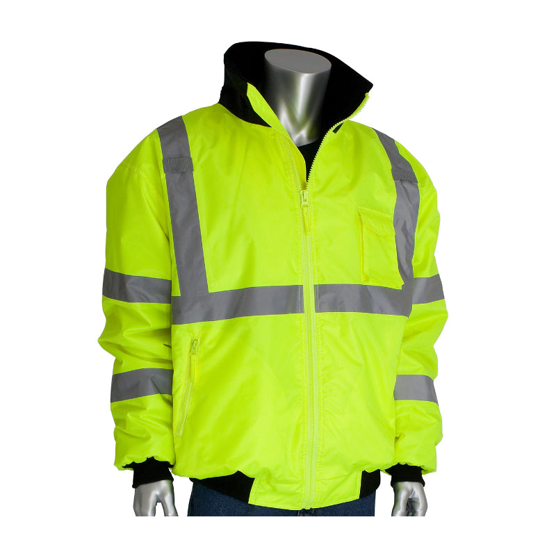PIP® High Visibility Bomber Jacket with Zip out fleece liner - ANSI Ty ...