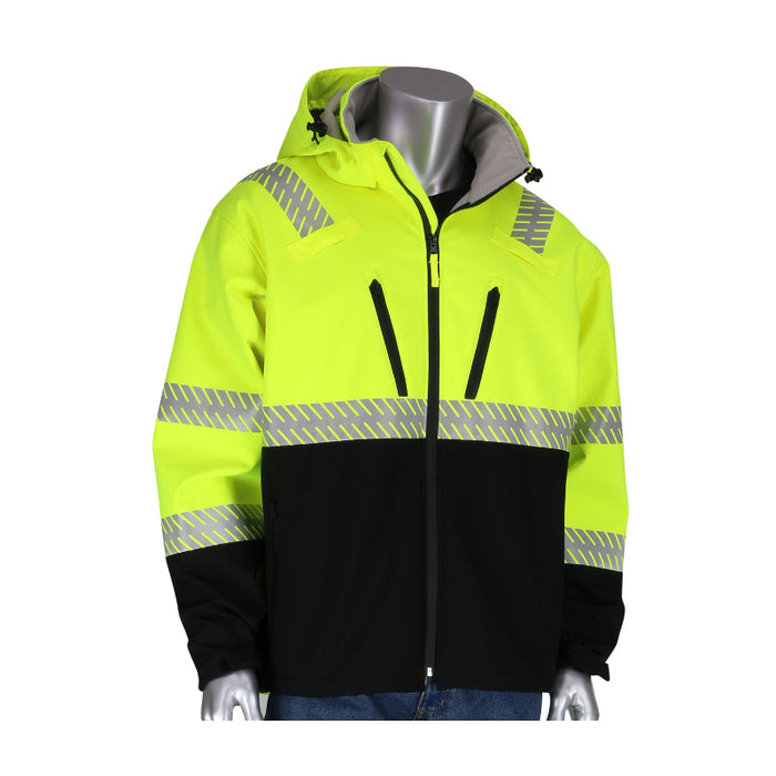 PIP® High Visibility Ripstop Softshell Black Bottom Jacket - ANSI Class 3 Type R - 333-1550