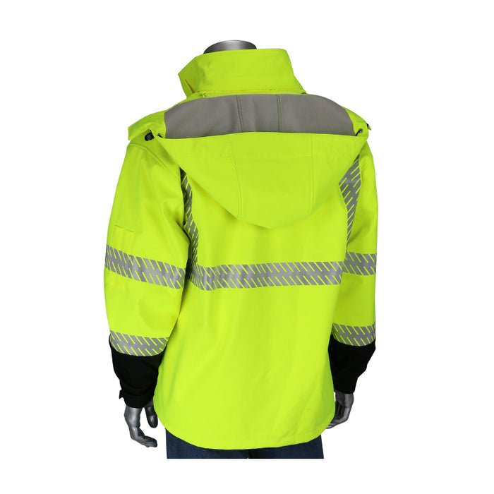 PIP® High Visibility Ripstop Softshell Black Bottom Jacket - ANSI Class 3 Type R - 333-1550