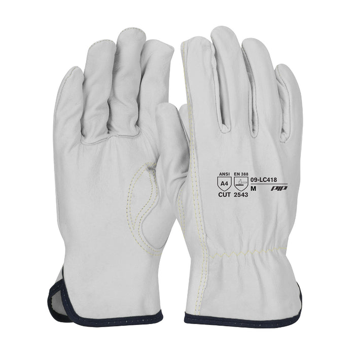 PIP® Premium Grade Top Grain Goatskin Leather Drivers Glove - 12 Pairs Pack - ANSI Cut Level -  A4 - 09-LC418