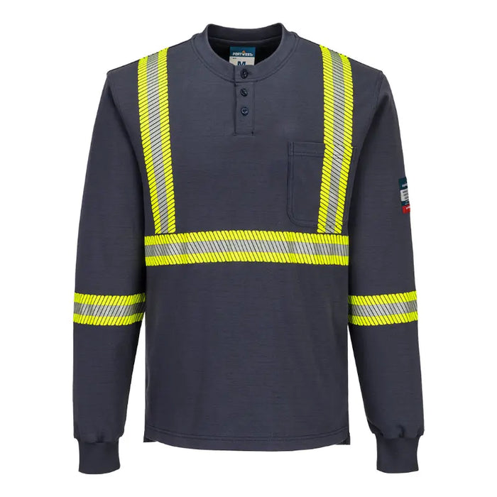 Portwest® Bizflame X-Back Henley Shirt - Navy - FR748