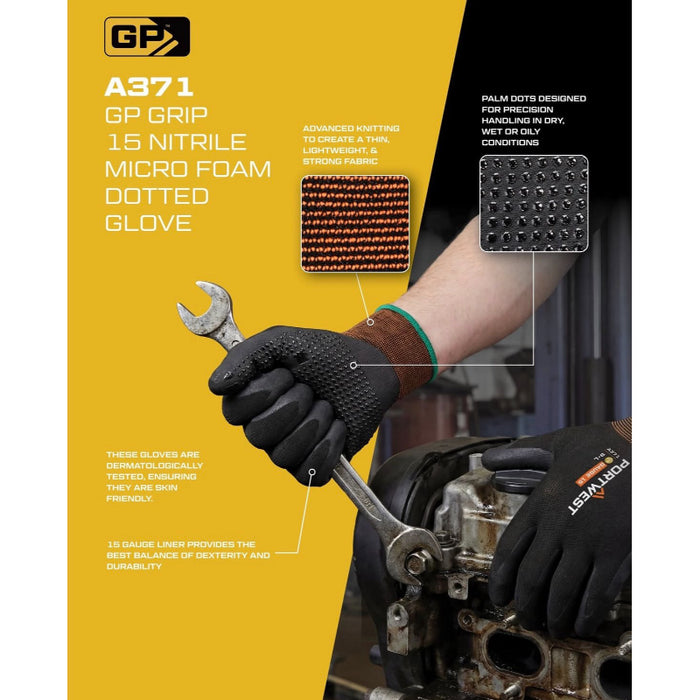 Portwest® Cut Resistant Gloves - ANSI Cut Level - A1 - Food Safe - Black - A371