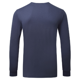 Navy blue long-sleeve shirt on a white background