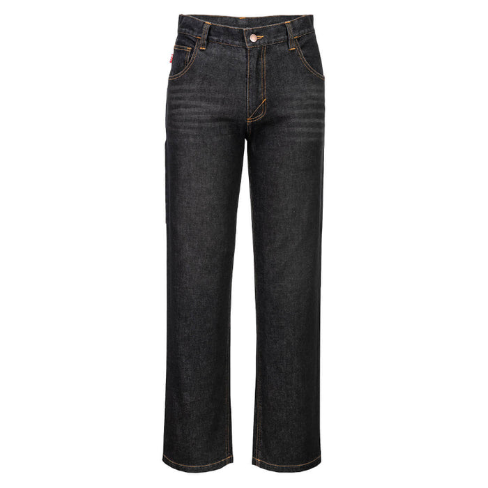 PORTWEST® Flame Resistant (FR) Stretch Denim Work Jeans - Black - FR54
