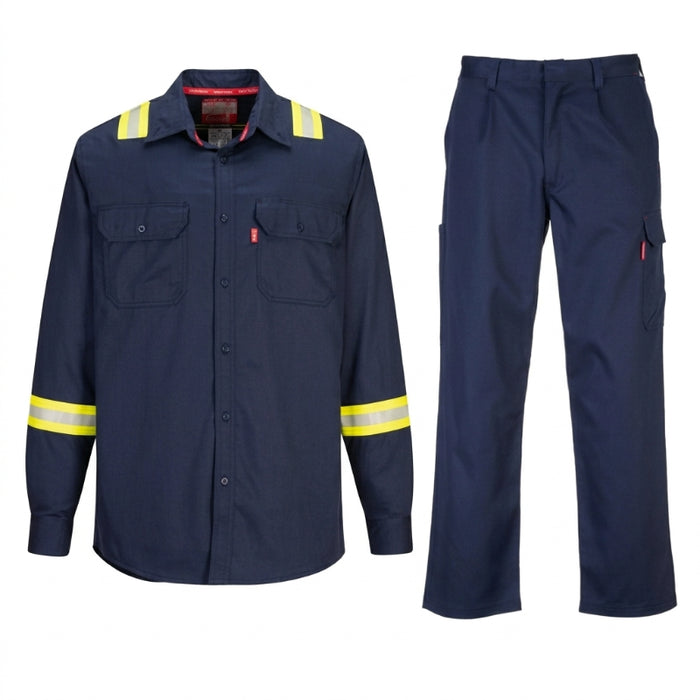 PORTWEST® Flame Resistant Pant & Shirt Bundle - Navy