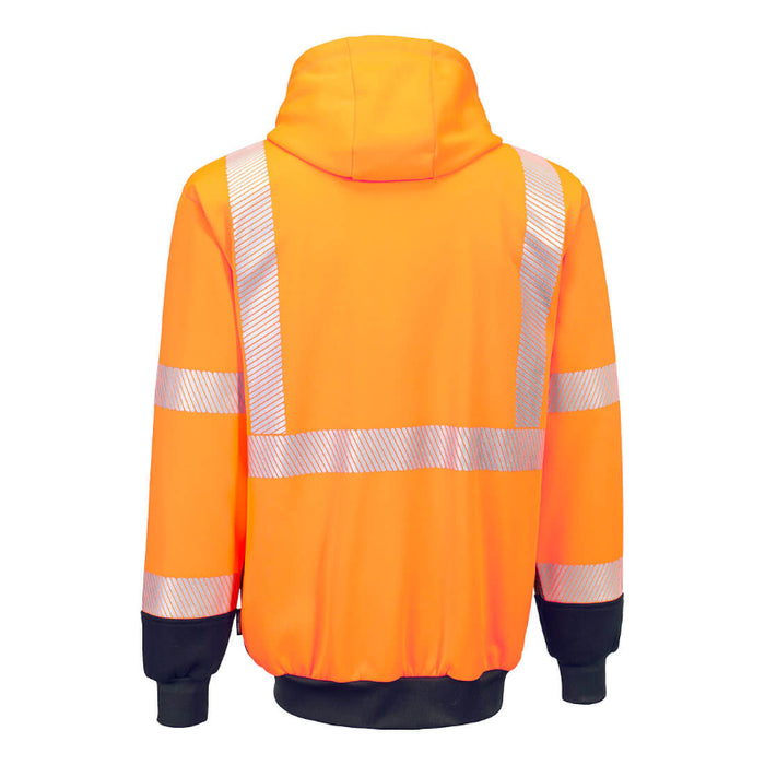 Portwest® Hi-Vis Contrast Segmented Tape Zipped Hoodie - UB320