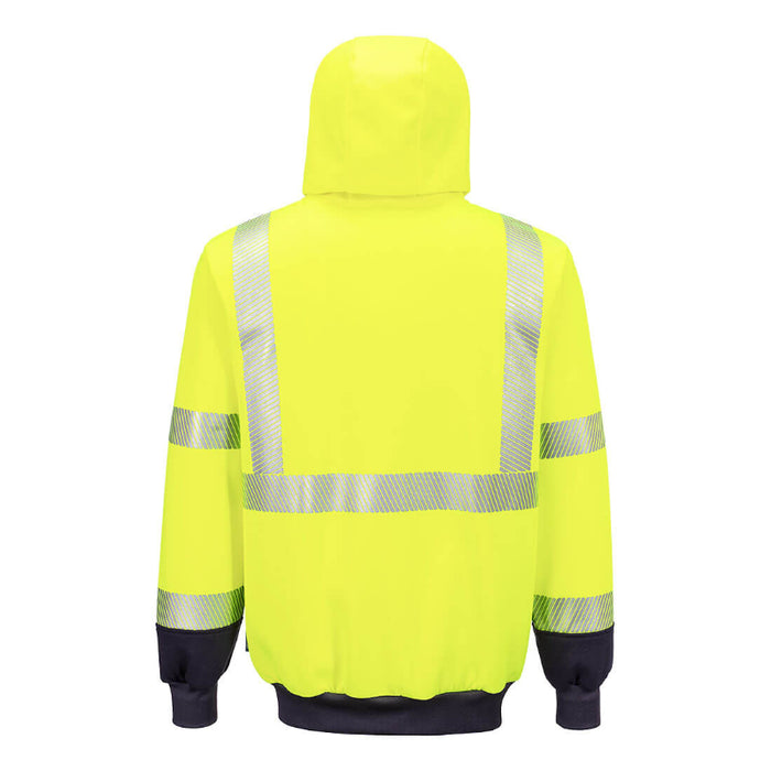 Portwest® Hi-Vis Contrast Segmented Tape Zipped Hoodie - UB320