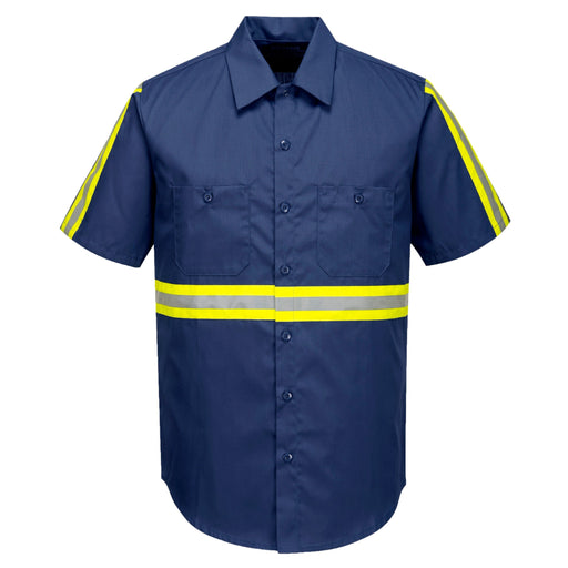 Reflective button up work shirts clearance