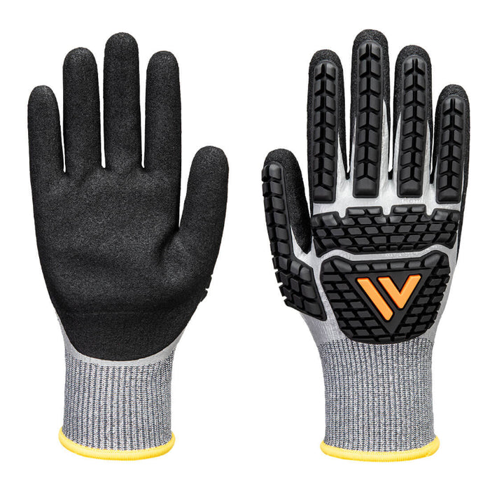 Portwest® Impact F13 Nitrile Foam TPR Waterproof ANSI Cut - A6 Glove - Gray/Black - AP54