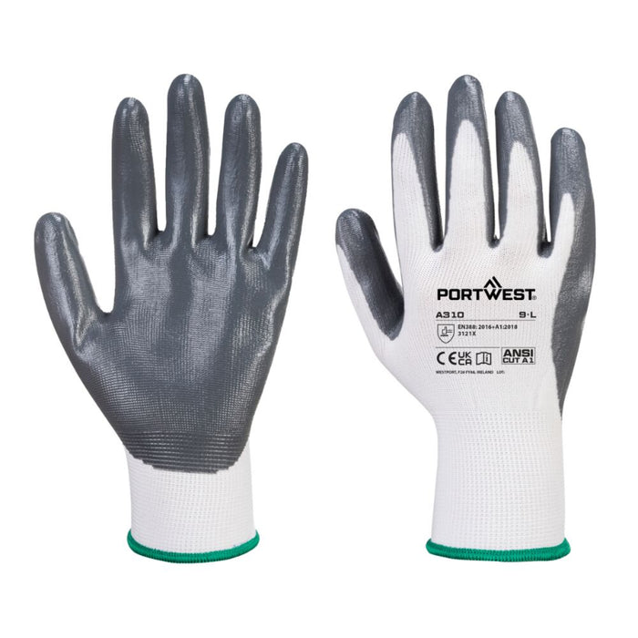 Portwest® Vending Flexo Grip Glove (288 Pairs) - White/Gray - VB310