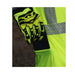 Bright Hi Vis Lime  gloves with black accents on a white background