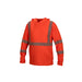 Orange safety hoodie with reflective silver stripes on a white background