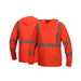 Orange safety hoodie with reflective stripes on a white background