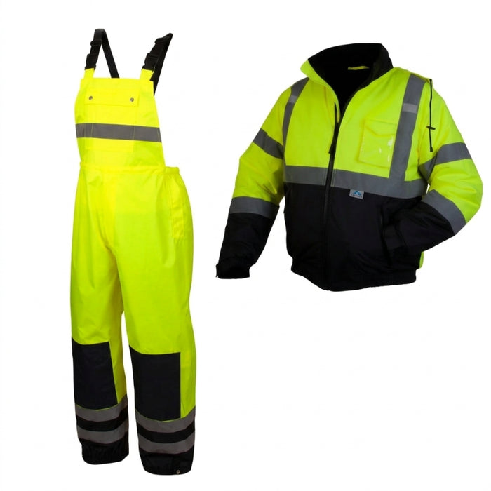 Pyramex® Hi Vis Waterproof Bib & Jacket Bundle