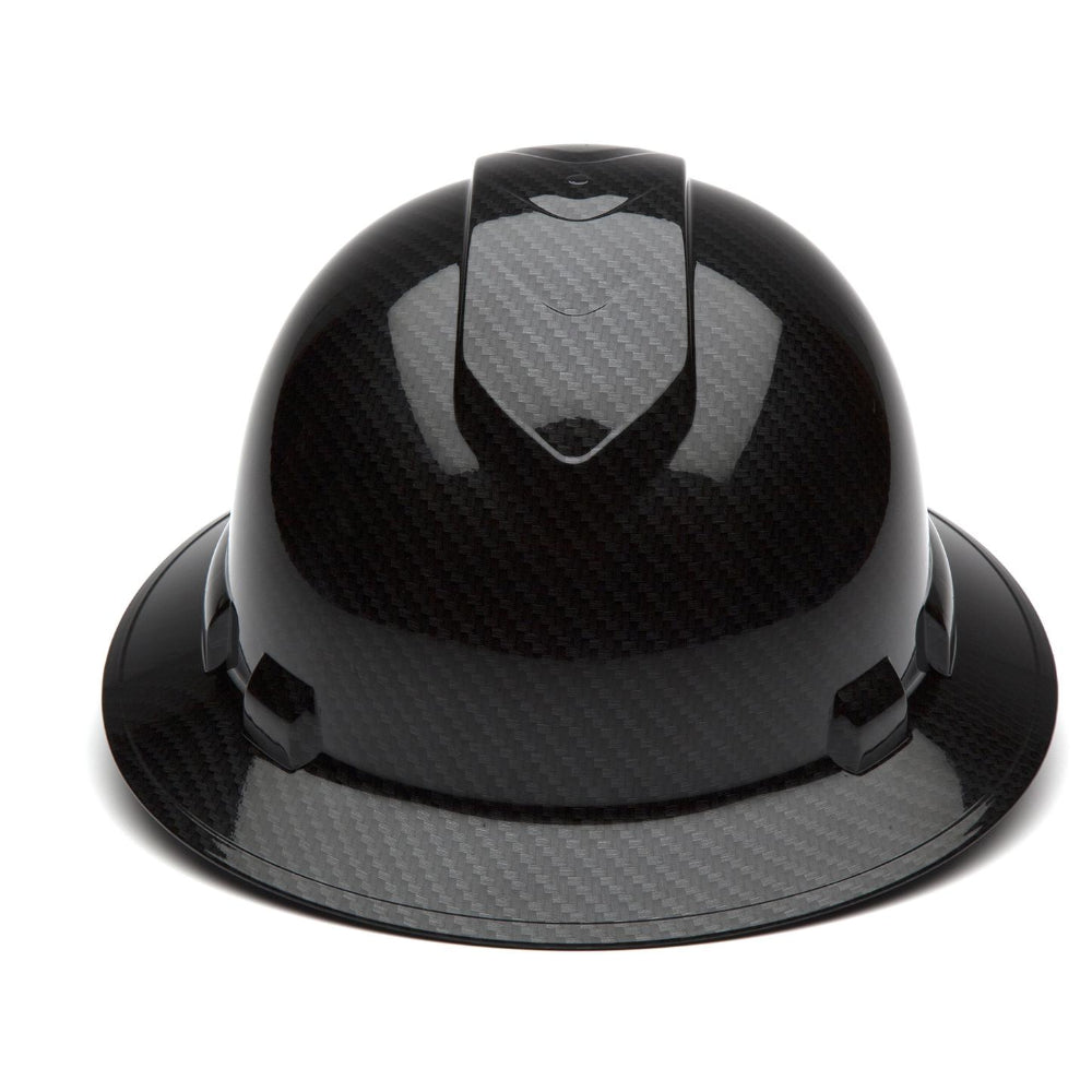 pyramex-ridgeline-full-brim-hard-hat-4-point-ratchet-suspension-shiny-black-graphite-pattern-hp54117s-12-pack
