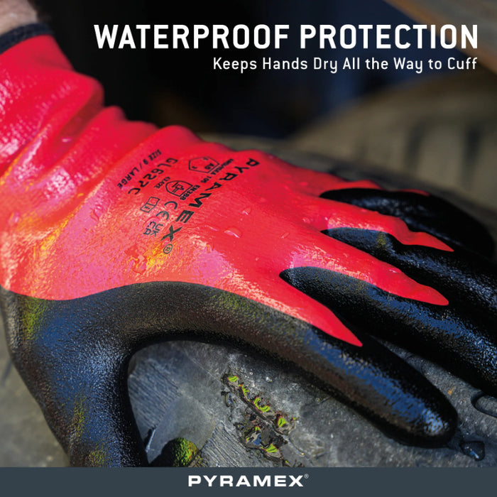 Pyramex® Waterproof Double-Dipped Sandy Nitrile Cut Gloves - ANSI Cut Level - A5 - GL627C