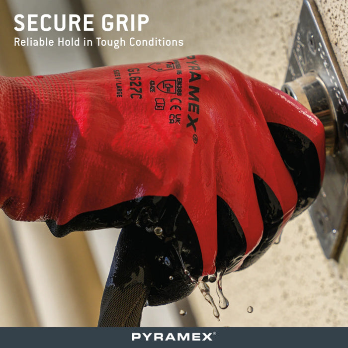 Pyramex® Waterproof Double-Dipped Sandy Nitrile Cut Gloves - ANSI Cut Level - A5 - GL627C