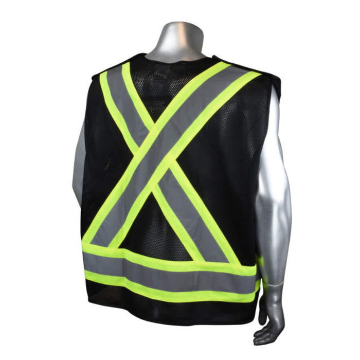Radians Hi Vis ANSI Class 1 Type O Heavy Duty 7-Pocket Tear Away Cruiser Vest X-Back - SV020X-1