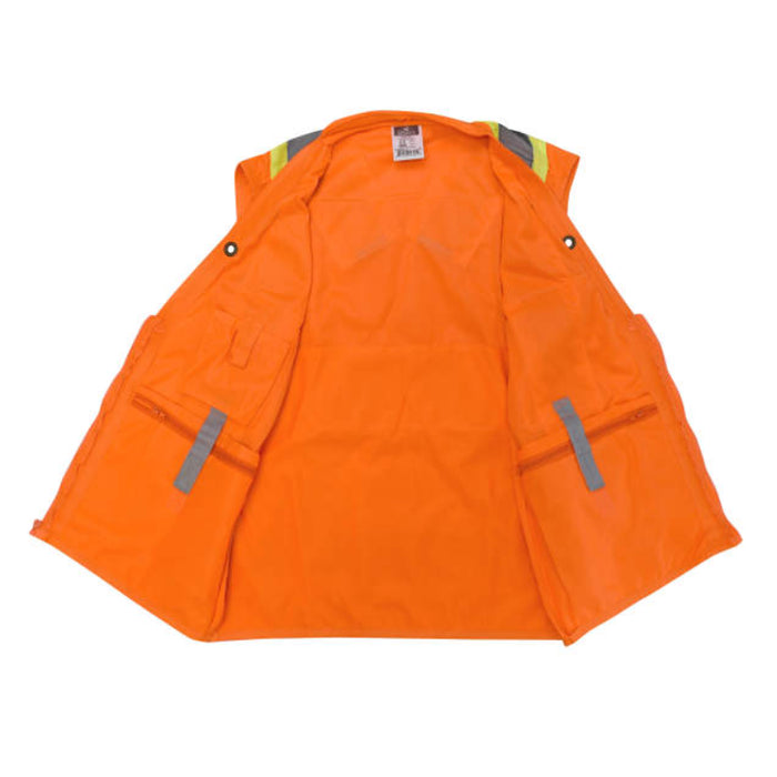 Radians Hi Vis ANSI Class 2 Type R Heavy Duty Safety Vest with Back Pouch X-Back - SV030X-2