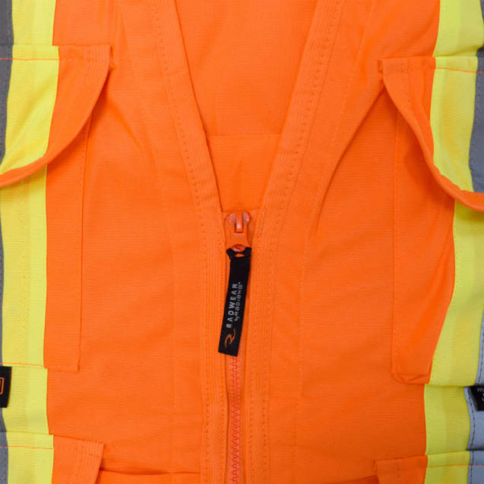 Radians Hi Vis ANSI Class 2 Type R Heavy Duty Safety Vest with Back Pouch X-Back - SV030X-2