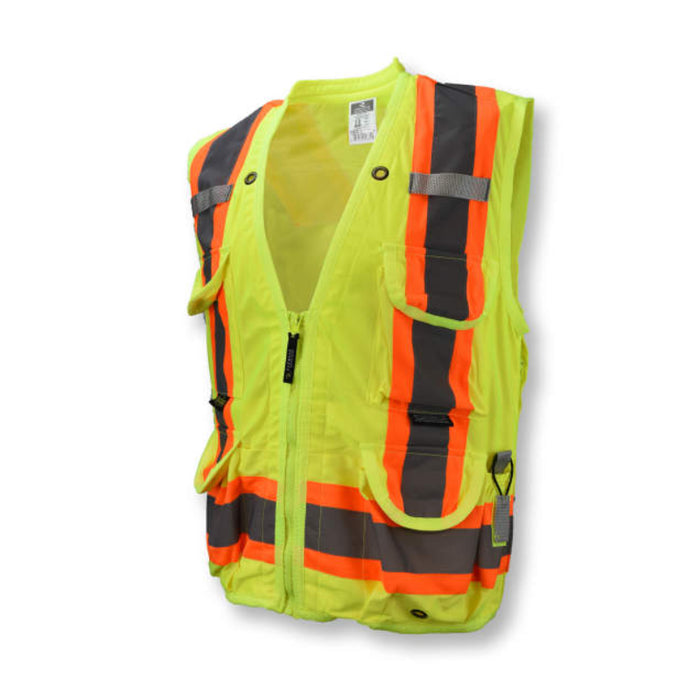 Radians Hi Vis ANSI Class 2 Type R Heavy Duty Safety Vest with Back Pouch X-Back - SV030X-2