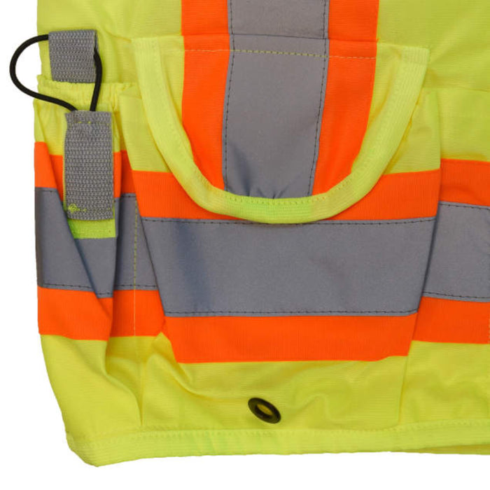 Radians Hi Vis ANSI Class 2 Type R Heavy Duty Safety Vest with Back Pouch X-Back - SV030X-2