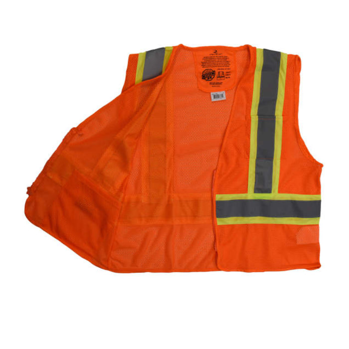 Radians High Visibility ANSI Class 2 Type R Self Extinguishing Two-Tone Trim Safety Vest - SV225