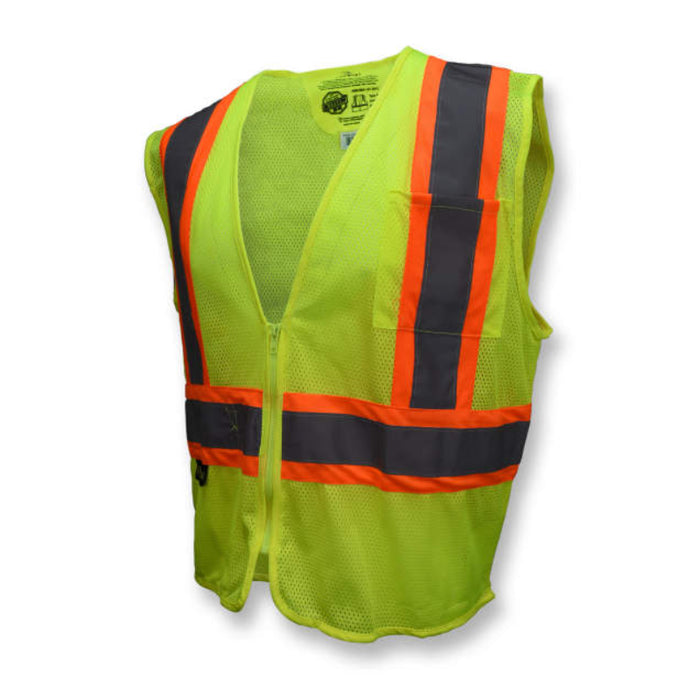 Radians High Visibility ANSI Class 2 Type R Self Extinguishing Two-Tone Trim Safety Vest - SV225