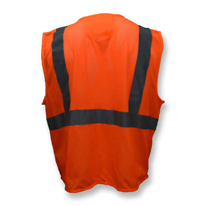 Radians High Visibility ANSI Class 2 Type R Self-Extinguishing Safety Vest with Zipper - SV25