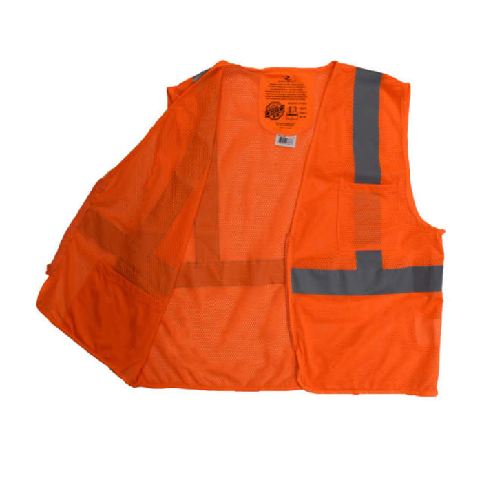 Radians High Visibility ANSI Class 2 Type R Self-Extinguishing Safety Vest with Zipper - SV25