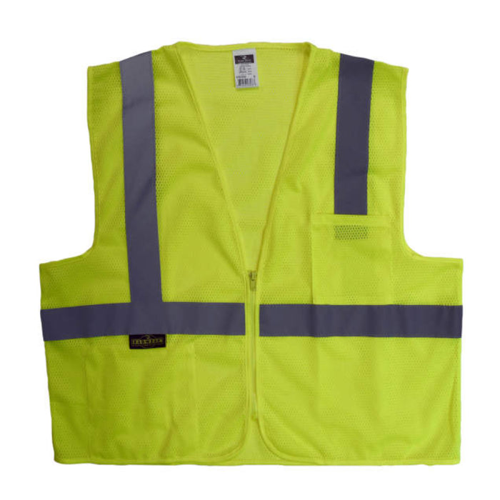 Radians High Visibility Economy Type R ANSI Class 2 Mesh Safety Vest with Zipper - SV2Z