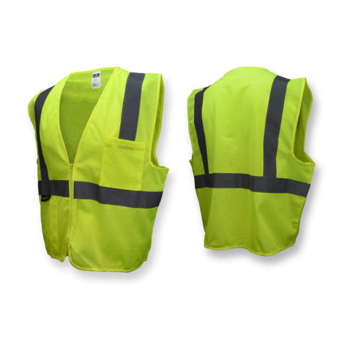 Radians High Visibility Economy Type R ANSI Class 2 Mesh Safety Vest with Zipper - SV2Z