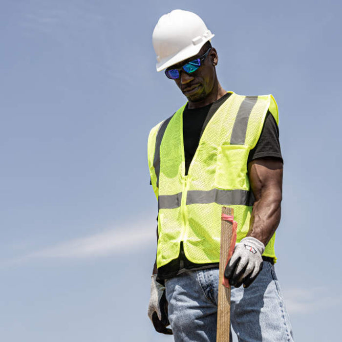 Radians High Visibility Economy Type R ANSI Class 2 Mesh Safety Vest with Zipper - SV2Z