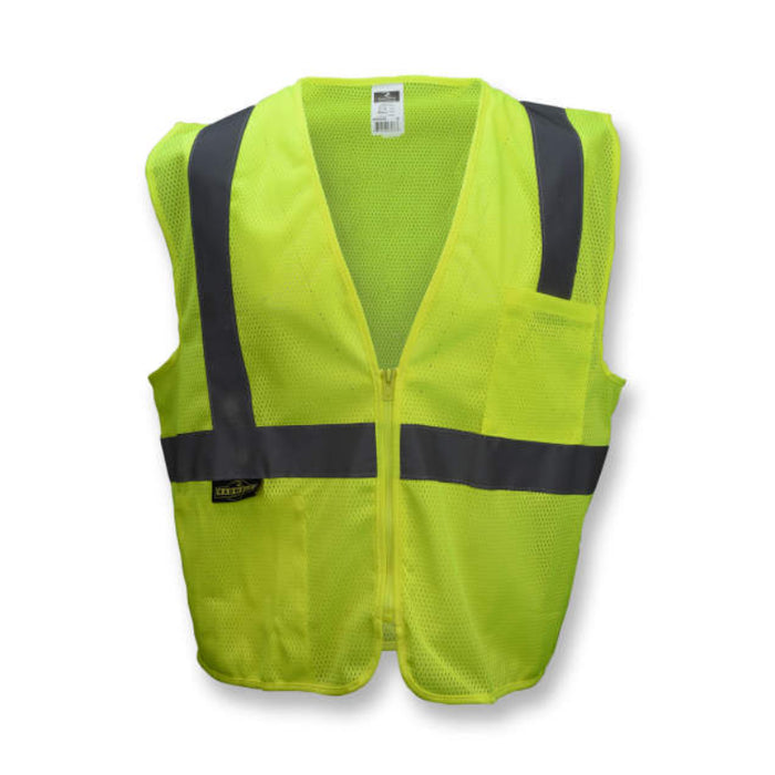 Radians High Visibility Economy Type R ANSI Class 2 Mesh Safety Vest with Zipper - SV2Z