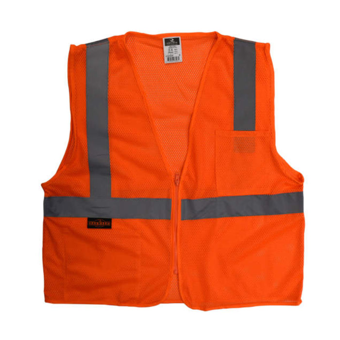 Radians High Visibility Economy Type R ANSI Class 2 Mesh Safety Vest with Zipper - SV2Z