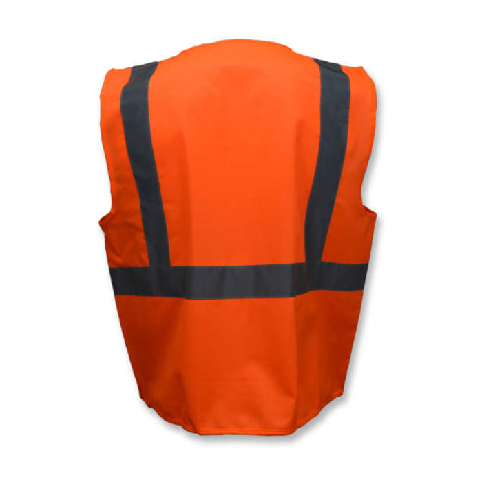 Radians High Visibility Economy Type R ANSI Class 2 Solid Safety Vest with Zipper - SV2Z