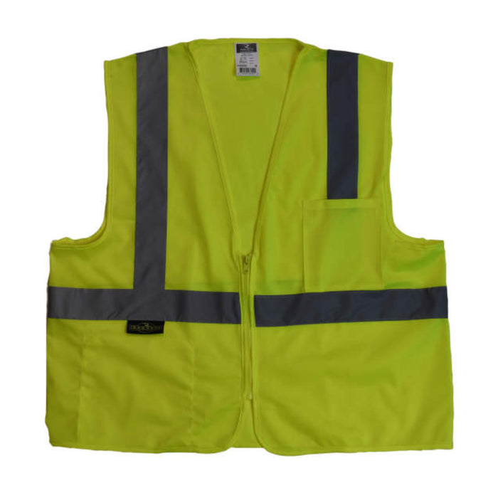 Radians High Visibility Economy Type R ANSI Class 2 Solid Safety Vest with Zipper - SV2Z