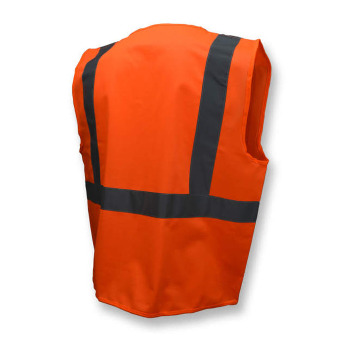 Radians High Visibility Economy Type R ANSI Class 2 Solid Safety Vest with Zipper - SV2Z