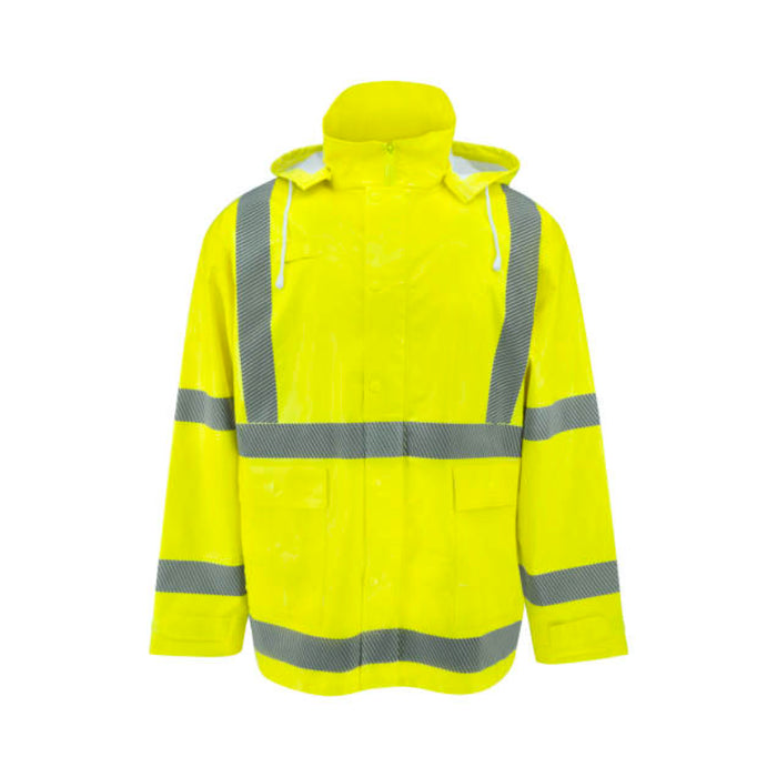 Radians High Visibility Self Extinguishing Rain Jacket - ANSI Class 3 - Type R - RW08J