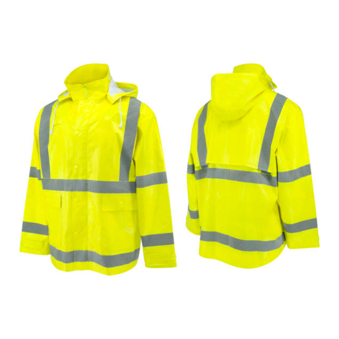 Radians High Visibility Self Extinguishing Rain Jacket - ANSI Class 3 - Type R - RW08J