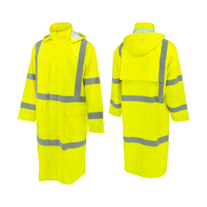 Radians High Visibility Self Extinguishing Raincoat - Waterproof - ANSI  Class 3 - Type R - RW08C