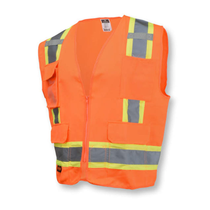 Radians High Visibility Type R ANSI Class 2 Surveyor Heavy Duty Solid Twill Safety Vest - SV62