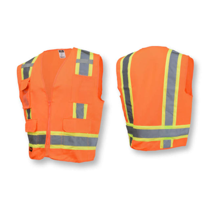 Radians High Visibility Type R ANSI Class 2 Surveyor Heavy Duty Solid Twill Safety Vest - SV62