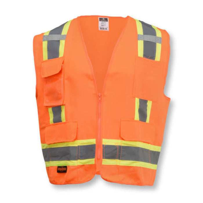 Radians High Visibility Type R ANSI Class 2 Surveyor Heavy Duty Solid Twill Safety Vest - SV62