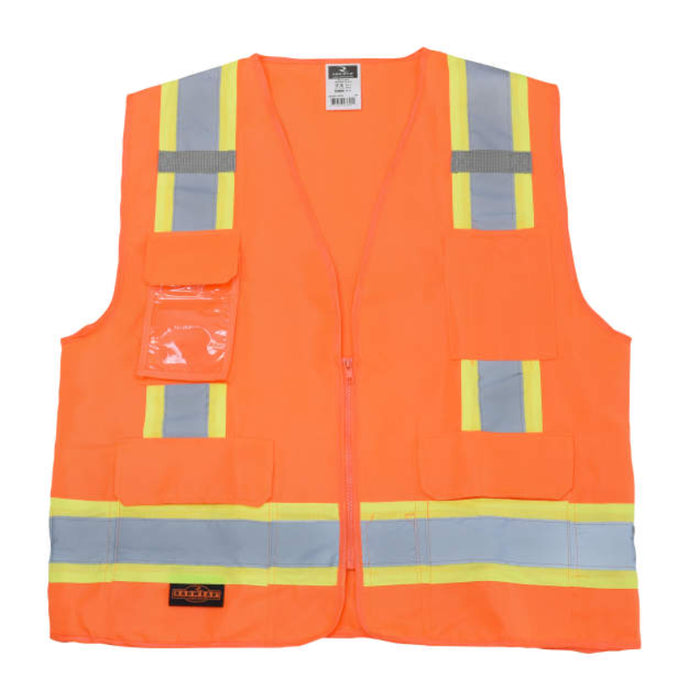 Radians High Visibility Type R ANSI Class 2 Surveyor Heavy Duty Solid Twill Safety Vest - SV62